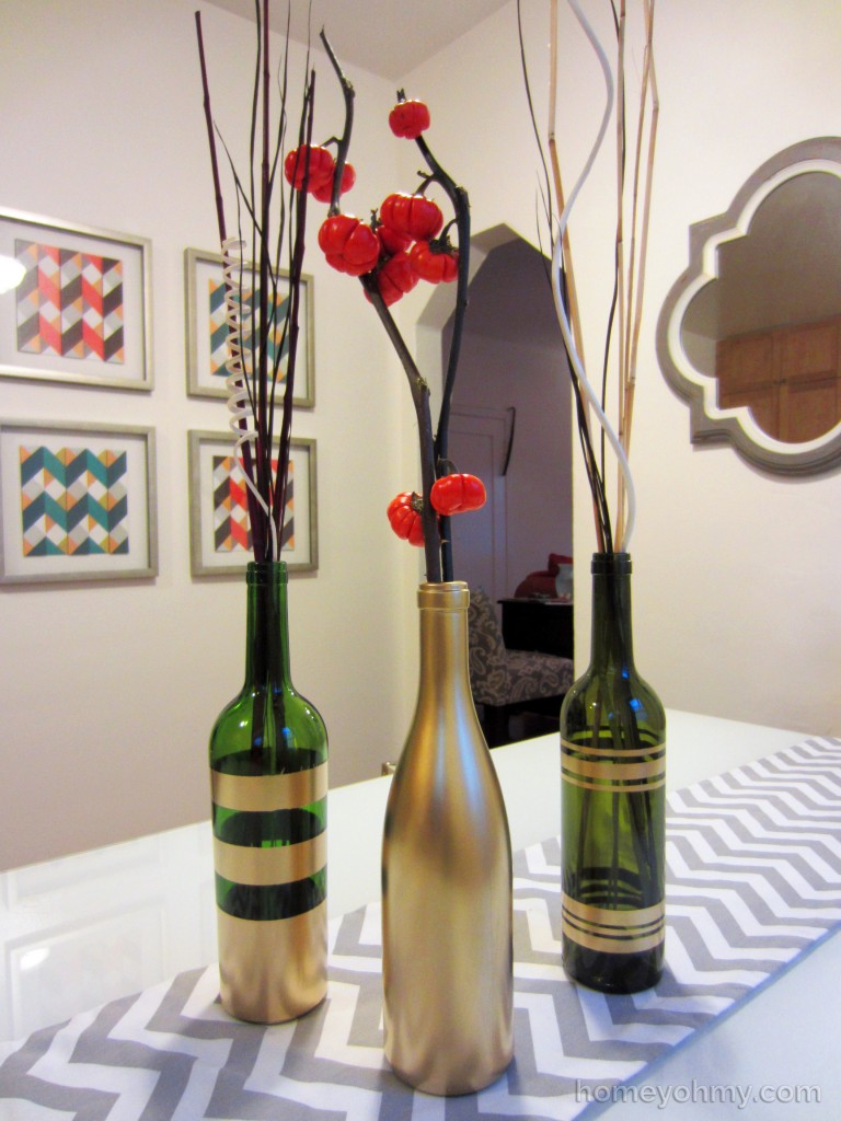 DIY Spray Painted Wine Bottles 3
