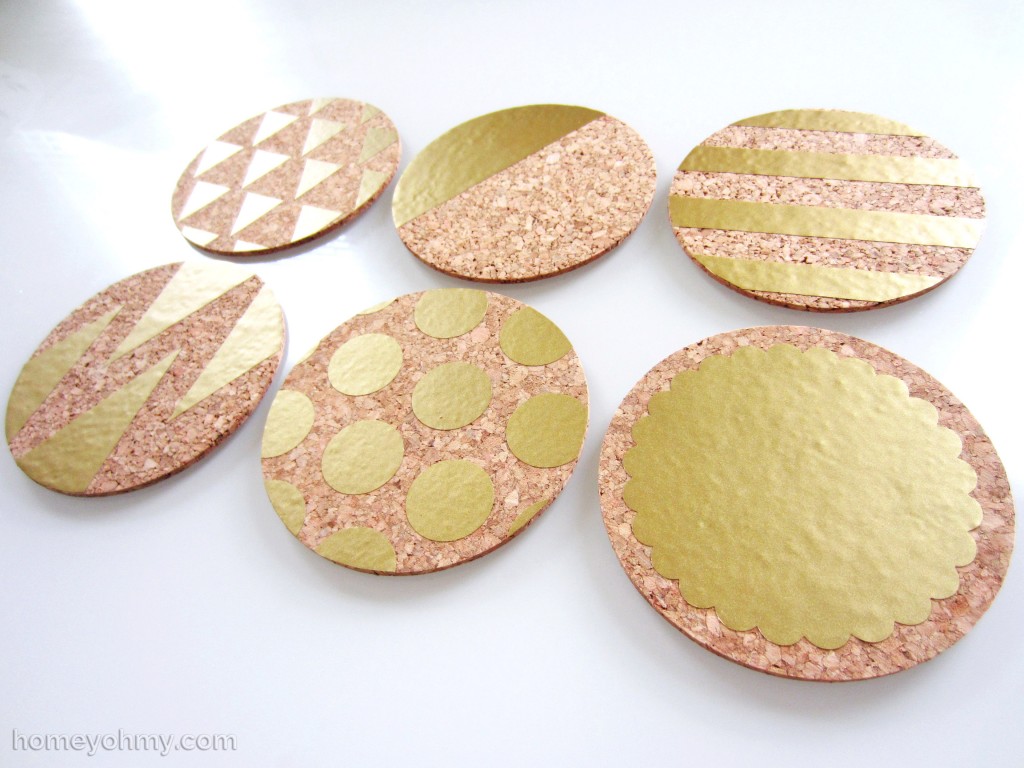 DIY Gold Vinyl Coasters 6