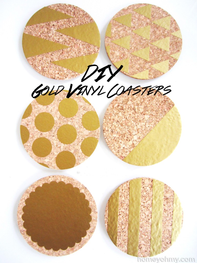 DIY Gold Vinyl Coasters