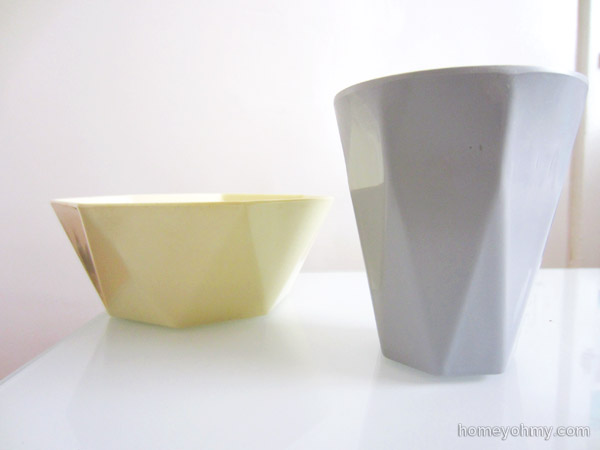 Geo bowl and cup