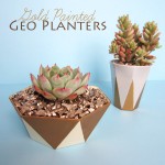 Gold Painted Geo Planters