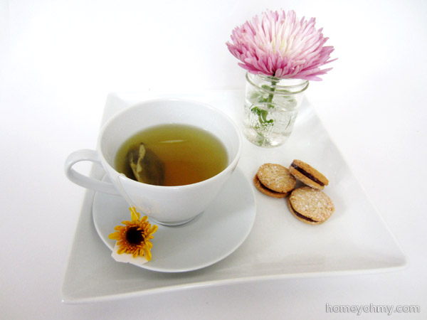 Tea and Cookies with flowers