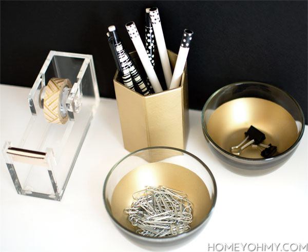 Gold Desk Dishes DIY