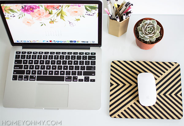 DIY gold mouse pad | Homey Oh My!