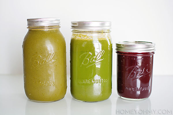 Juices in mason jars