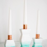 DIY Ombre Cement Candle Holders