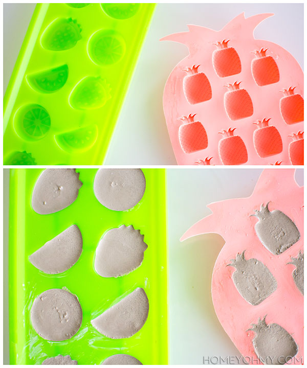 Cement filled ice trays