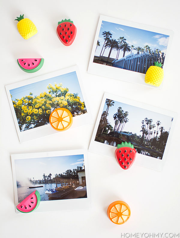Fruit magnets and photos