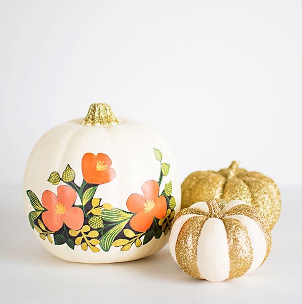 Floral and Glitter Pumpkins