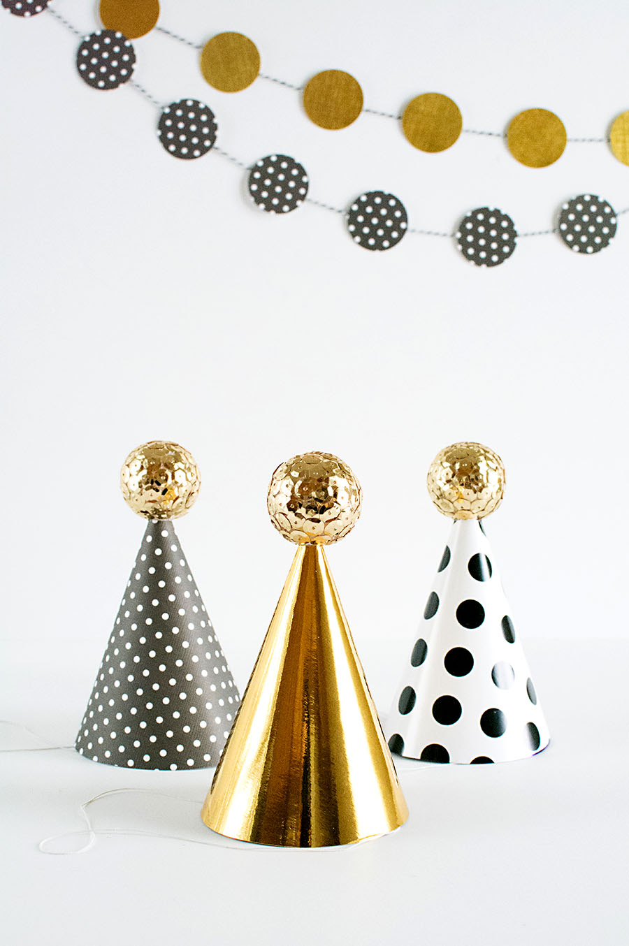 DIY Sequin ball party hats for NYE