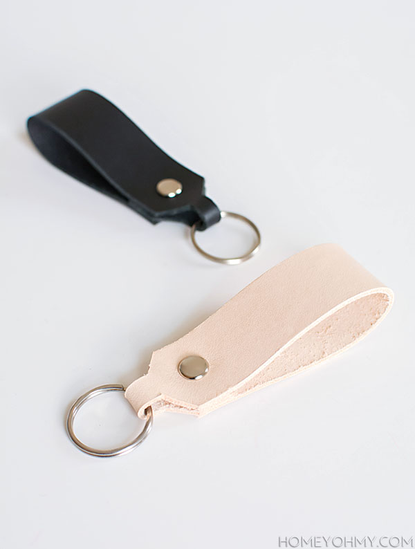 Leather loop keychains DIY