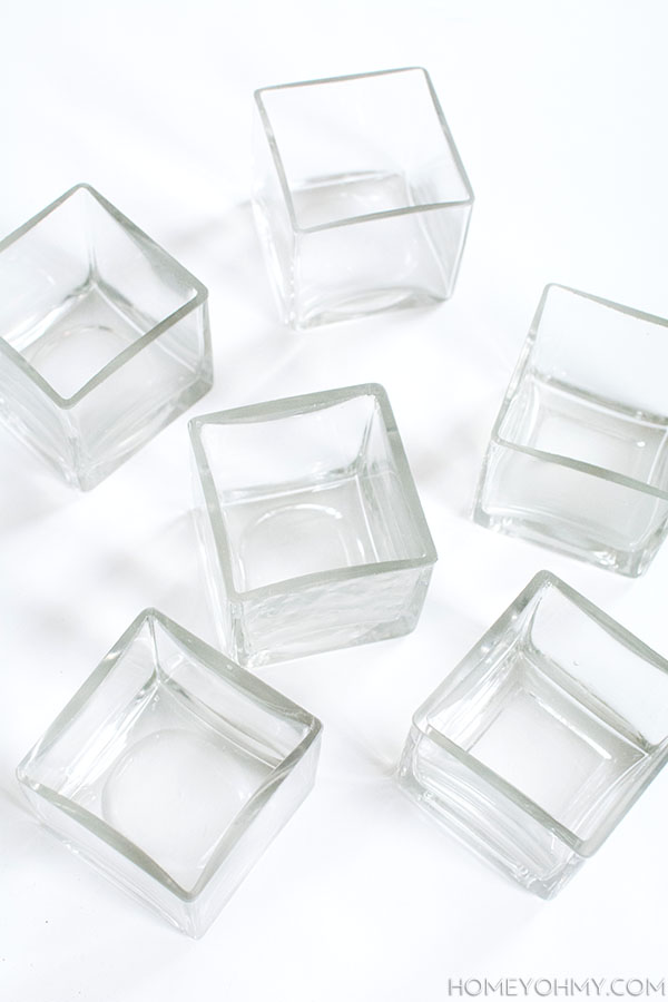 Glass cube vases