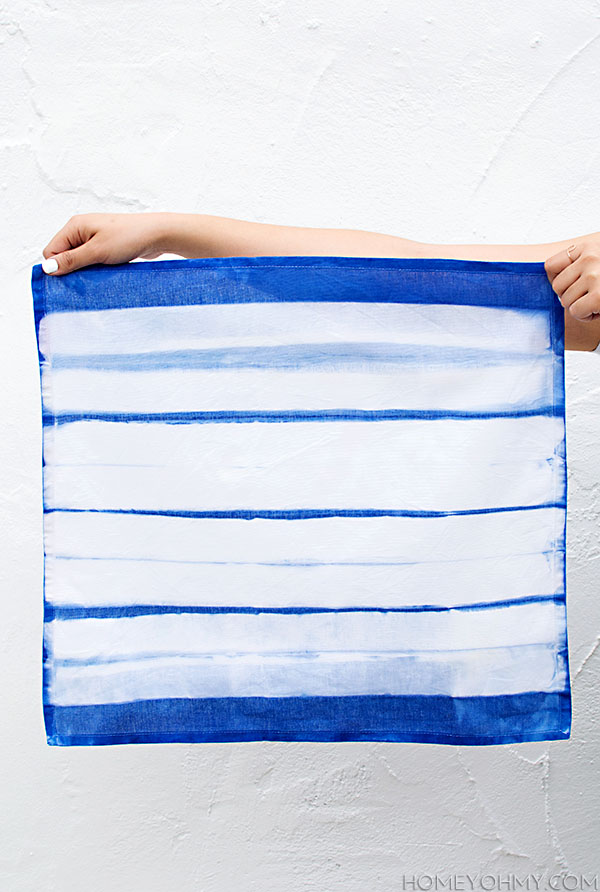 Striped Inkodye Napkin DIY