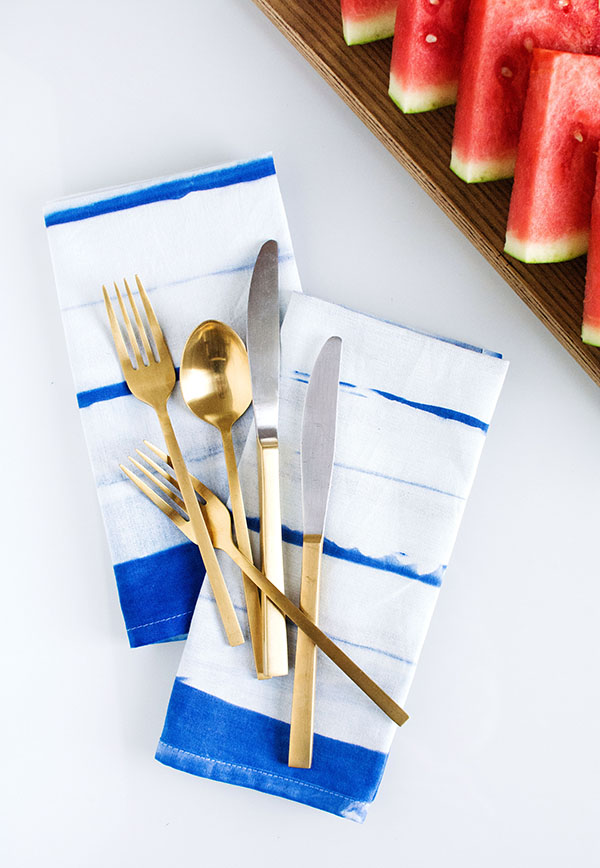 DIY- Striped Inkodye Napkins