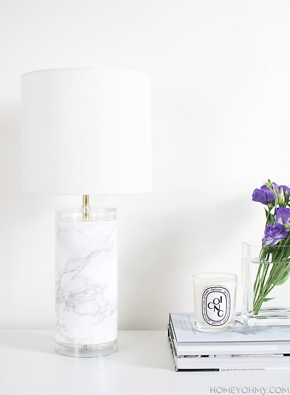 DIY  Faux marble lamp