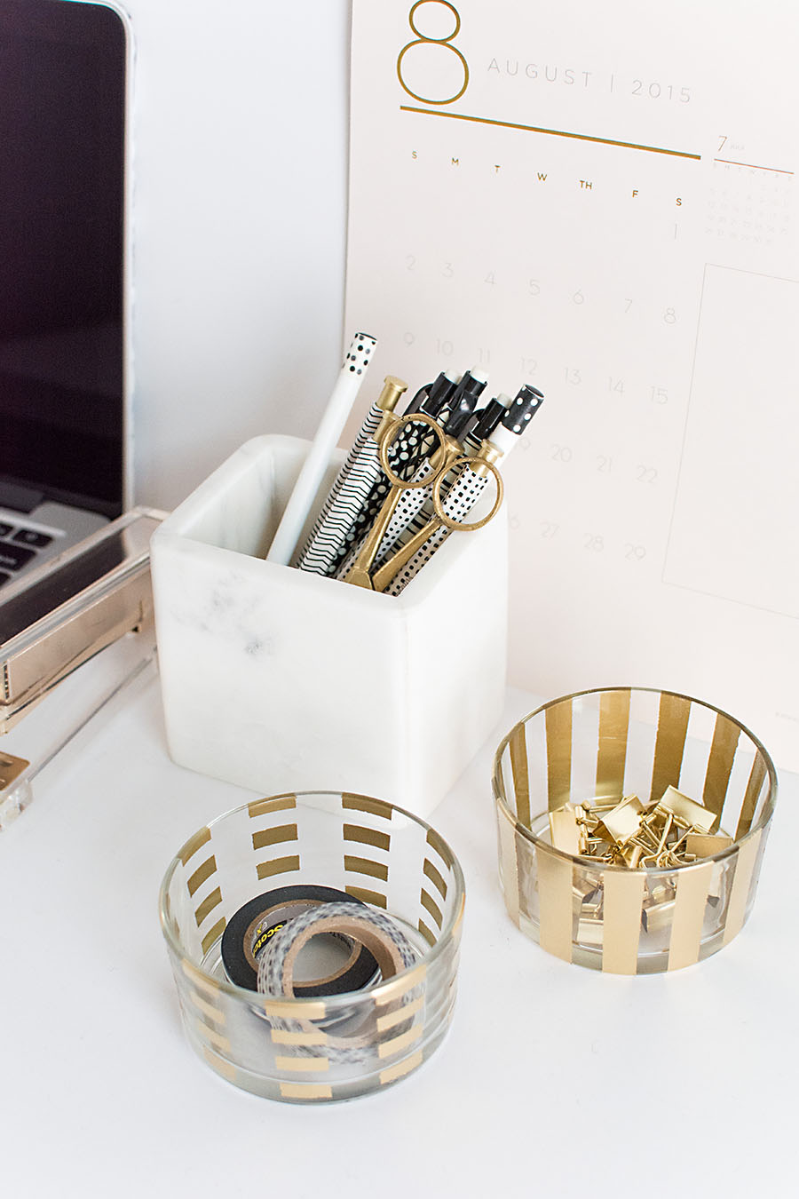 DIY Gold desk organizers