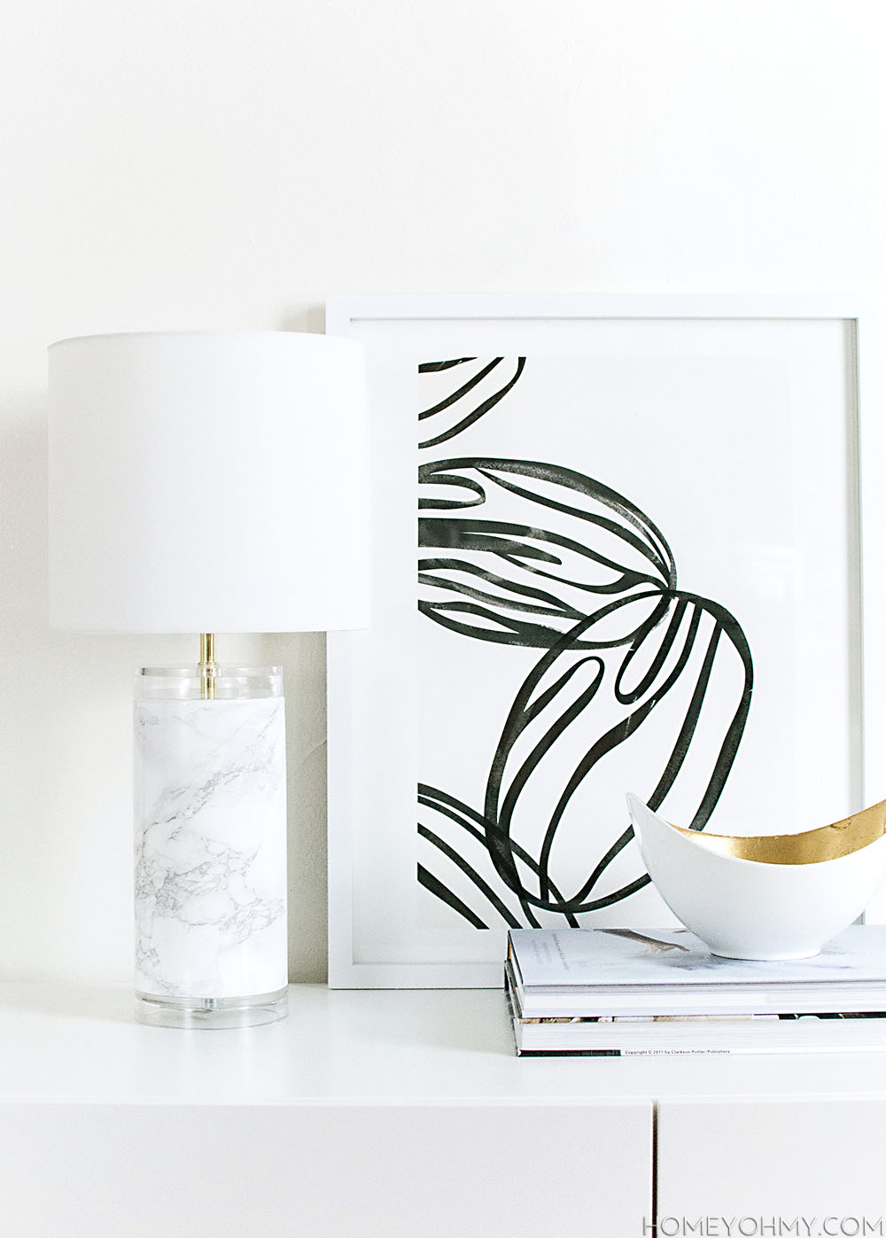 Faux Marble Lamp DIY