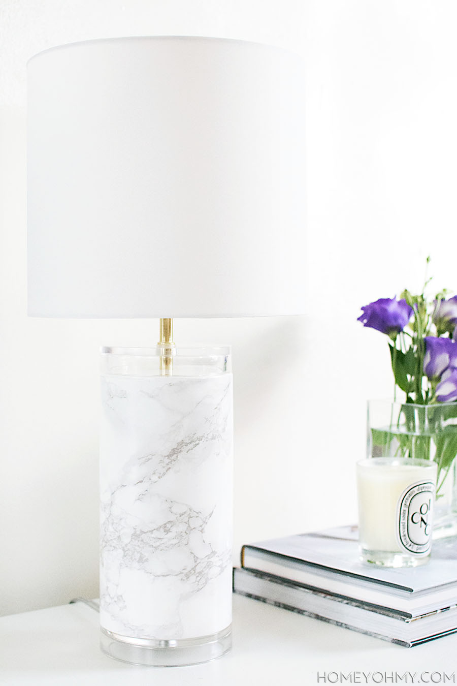 Faux marble lamp- DIY