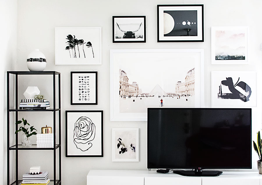 How to hang art around a TV