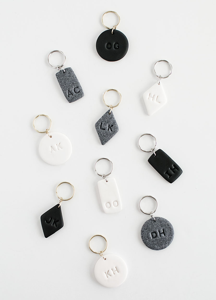 Monogram Clay Keychains