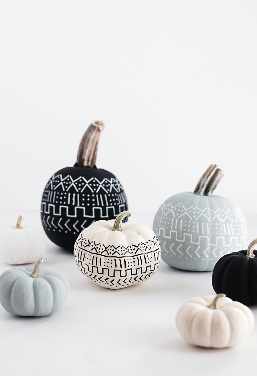 Mud Cloth Pumpkins DIY