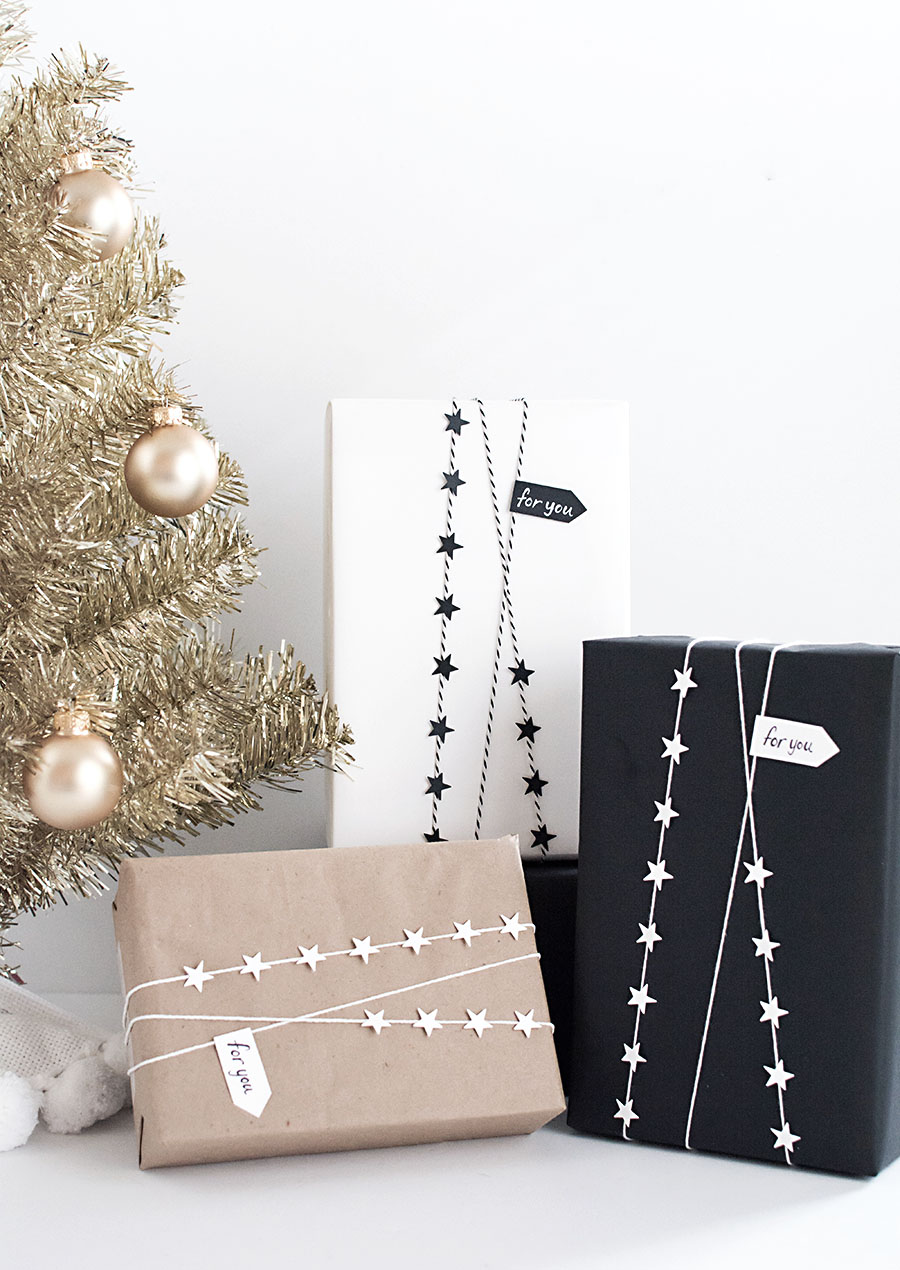 DIY- Star garland gift wrap
