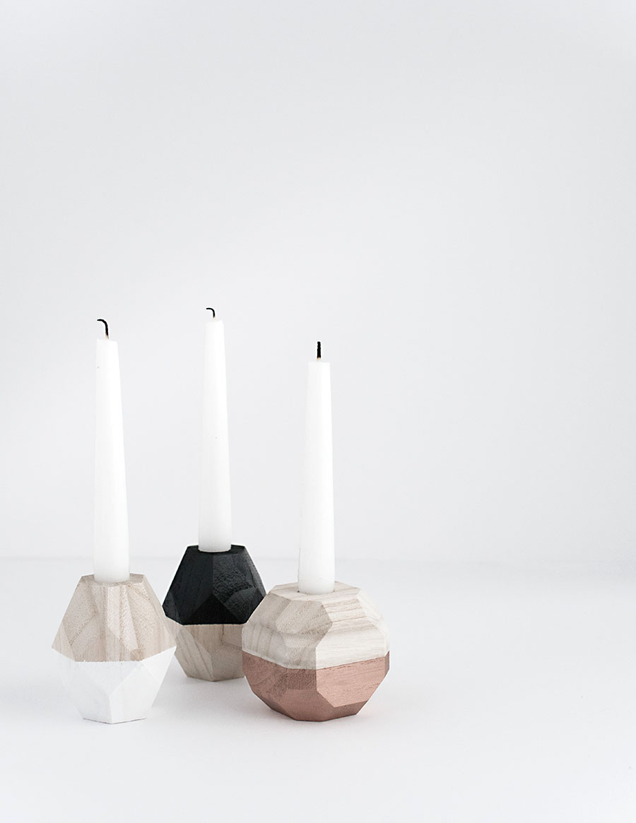 Geometric Candleholders DIY