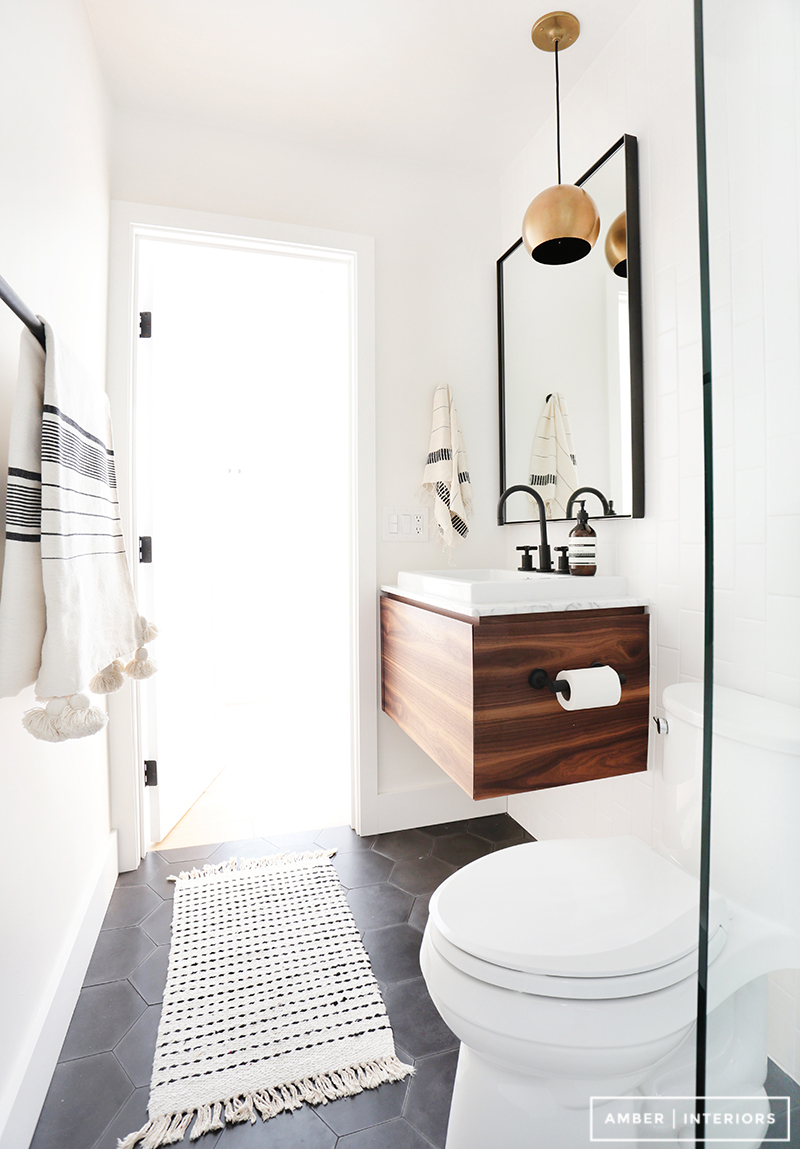 black hardware bathroom