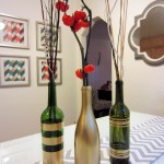 DIY Spray Painted Wine Bottles for Fall Decorating
