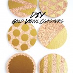 DIY Gold Vinyl Coasters