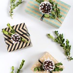 DIY Boxwood and Pinecone Gift Topper