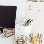 DIY Gold Pattern Desk Organizers